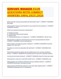 SERVSAFE MANAGER EXAM QUESTIONS WITH CORRECT ANSWERS 100% 2025\2026
