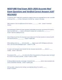 NEIEP 800 Final Exam 2025–2026 Accurate Real Exam Questions and Verified Correct Answers