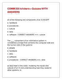 MIS and IT Fundamentals: Quizzes with Answers