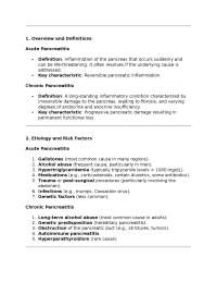 Adult Health 2 Pancreatitis Overview