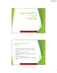 Mental Health Nursing Legal and Ethical PowerPoint