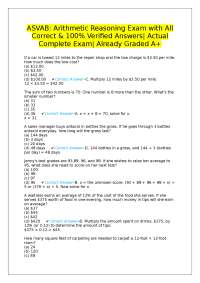 ASVAB Arithmetic Reasoning Exam: Complete & Verified Questions