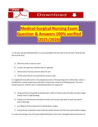 Medical-Surgical Nursing Exam Questions and Answers (2025/2026)