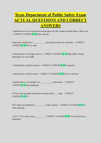 Texas Department of Public Safety Exam Questions and Answers
