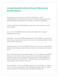 Georgia Funeral Service Law Exam 1 with accurate detailed solutions