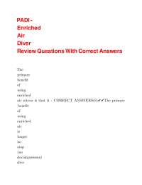 Enriched Air Diver Review Questions and Answers