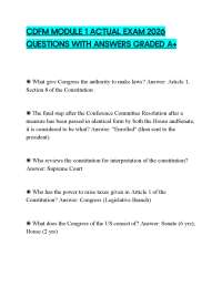 CDFM MODULE 1 ACTUAL EXAM 2026 QUESTIONS WITH ANSWERS GRADED A+