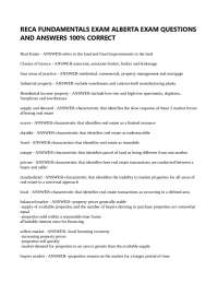 RECA Fundamentals Exam: Alberta Real Estate Practice Questions and Answers