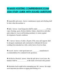 1B MASS HOISTING COMPREHENSIVE EXAM 2026 STUDY GUIDE WITH SOLVED QUESTIONS