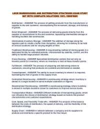Key Concepts in Distribution and Logistics