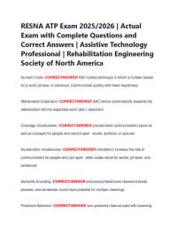 RESNA ATP Exam Prep 2025/2026: Questions and Correct Answers