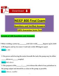 NEIEP 800 Final Exam Questions and Answers