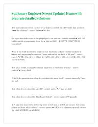 Stationary Engineer Exam Questions and Answers