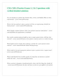 CMA NHA Practice Exams: Questions with Verified Solutions