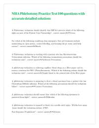 Phlebotomy Practice Test: 100 Questions with Detailed Solutions
