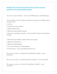 Backflow Prevention Study Guide with Verified Solutions