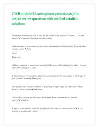 Drawing Interpretation and Joint Design Review Questions with Solutions