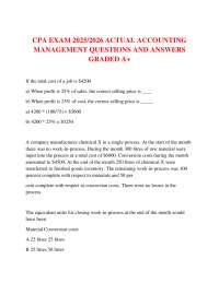 CPA Accounting Management Exam 2025/2026 – Questions & Answers Graded A+