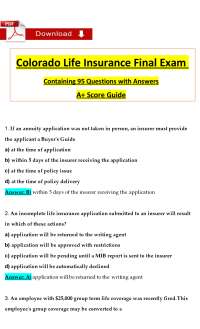 Colorado Life Insurance Final Exam: 95 Q&A for A+ Score