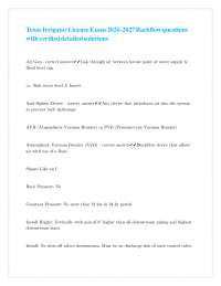 Texas Irrigator License Exam: Backflow Questions and Solutions