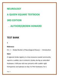 Neurology — Queen Square Test Bank 2025 | Robin Howard 3rd Edition | 50 MCQs/Chapter