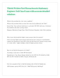 Stationary Engineer 3rd Class Exam Questions and Solutions
