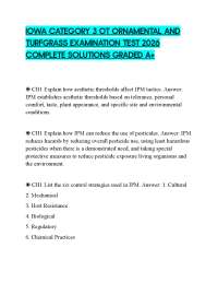 IOWA CATEGORY 3 OT ORNAMENTAL AND TURFGRASS EXAMINATION TEST 2026 COMPLETE SOLUTIONS GRADE
