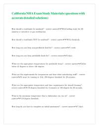 California NHA Exam Study Materials: Questions and Detailed Solutions