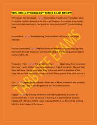 TEFL Methodology Terms Exam Review: PPP, ESA, and Communicative Language Teaching
