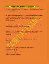 Advanced Pharmacology Quiz: Key Concepts and Processes