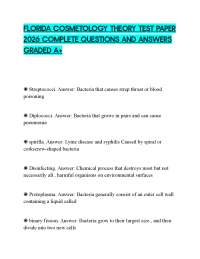 FLORIDA COSMETOLOGY THEORY TEST PAPER 2026 COMPLETE QUESTIONS AND ANSWERS GRADED A+