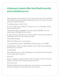 Stationary Engineer Exam Questions and Answers