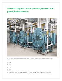 Stationary Engineer License Exam Prep Questions with Solutions