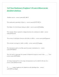 Stationary Engineer's Exam Questions and Answers