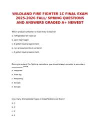 Wildland Fire Fighter 1C Final Exam Questions and Answers