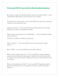 Wisconsin NHA Exam Questions and Answers with Verified Solutions