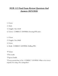 NUR 112 Final Exam Review Questions And Answers 2025/2026