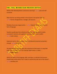 TEFL Exam Revision: Questions and Answers for Effective Teaching