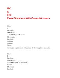 IPC-A-610 Exam Questions with Correct Answers