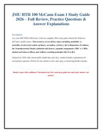 HTH 100 Exam 1 Study Guide: Practice Questions & Explanations