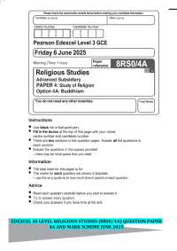 Edexcel AS Level Religious Studies: Buddhism Exam Questions