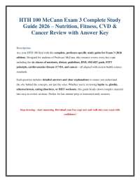 HTH 100 Nutrition, Fitness, CVD & Cancer Exam Study Guide