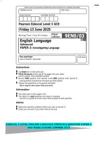 A Level English Language Exam Paper: Investigating Language