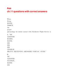 Aviation Exam Questions and Answers: Air Traffic Control Procedures