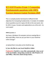 IC3 GS5 Computing Fundamentals Practice Exam: Questions and Answers