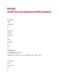 DC Circuits Questions and Answers