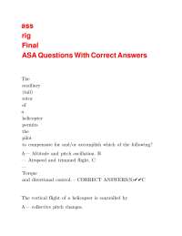 Helicopter and Airplane Flight Control Questions and Answers