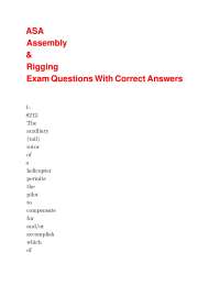 Aircraft Assembly and Rigging Exam Questions with Correct Answers