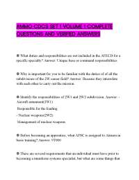 AMMO CDCS SET 1 VOLUME 1 COMPLETE QUESTIONS AND VERIFIED ANSWERS