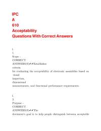 IPC-A-610 Acceptability Questions and Answers